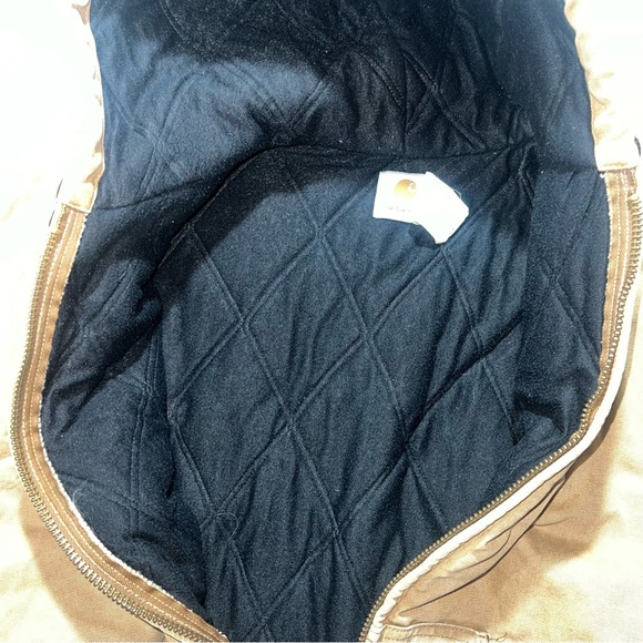 Vintage 90s Brown Carhartt Jacket Workwear Duck Canvas Hoodie Jacket Made in USA - Picture 3 of 6